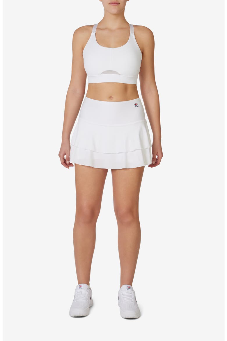 Tiered Ruffle Tennis Skirt, Alternate, color, WHITE