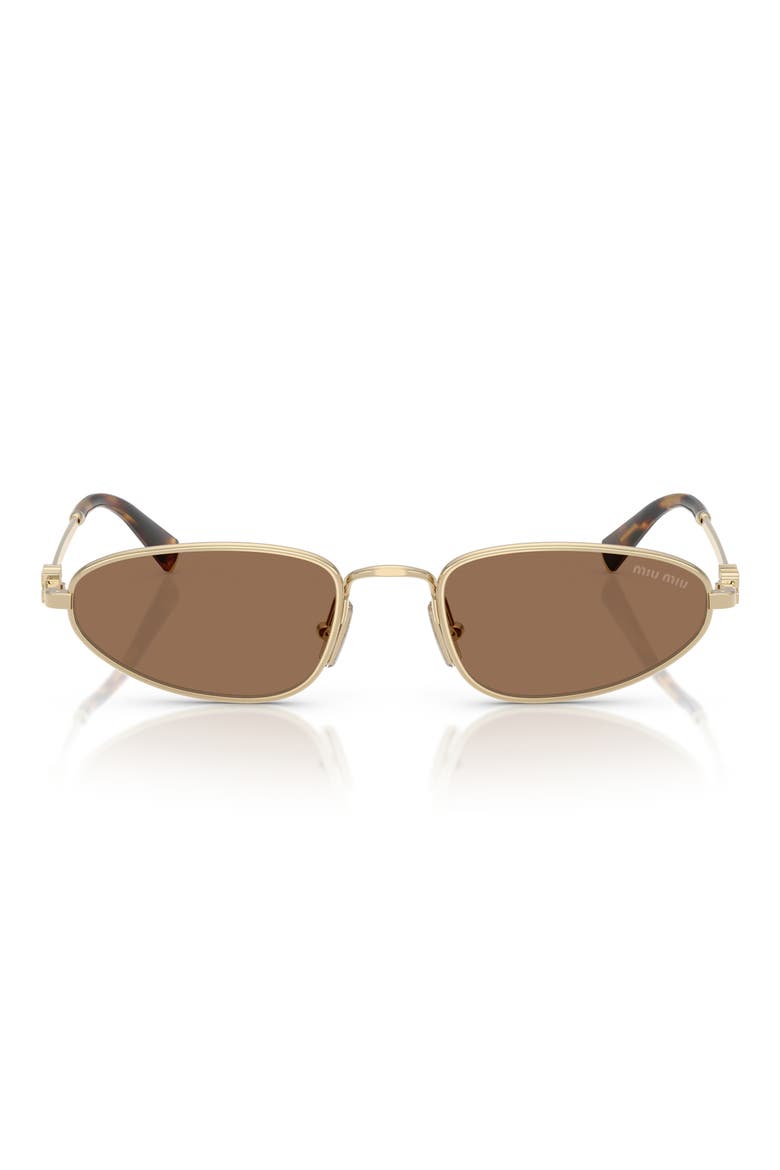 52mm Irregular Sunglasses, Main, color, PALE GOLD / DARK BROWN
