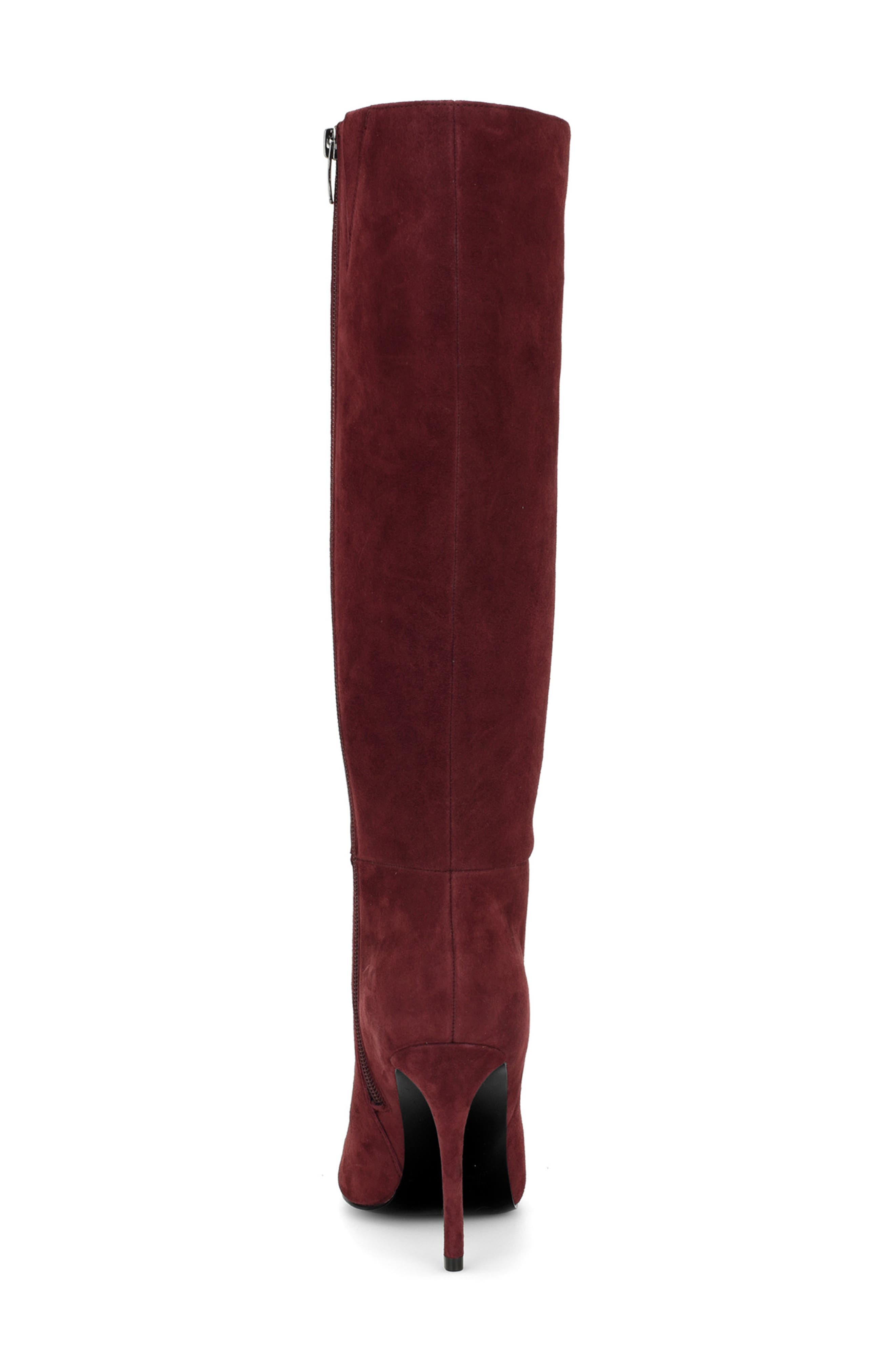 Cherri Faux Leather Knee High Boot, Alternate, color, DARK RED