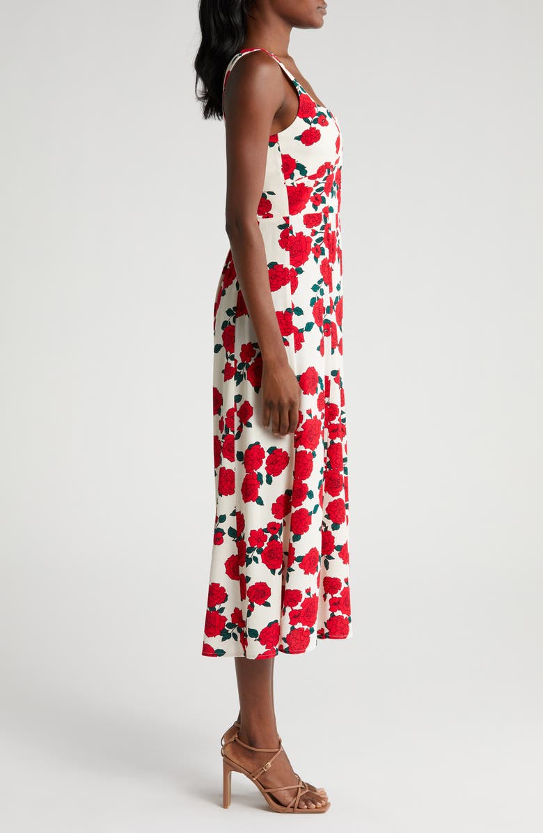 WAYF Leonie Floral Corset Midi Dress, Alternate, color, 