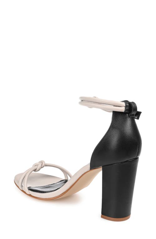 Journee Signature Jettah Ankle Strap Sandal In Black/bone