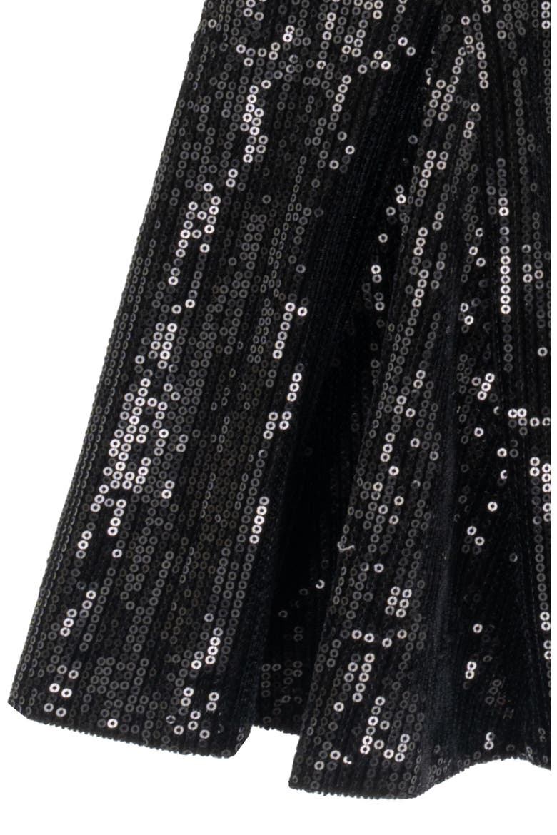 Kids' Sequin Bow Fit & Flare Dress, Alternate, color, BLACK