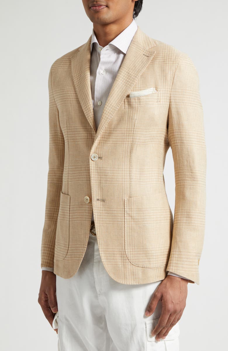 Eleventy Glen Plaid Soft Sport Coat, Alternate, color, Coriander