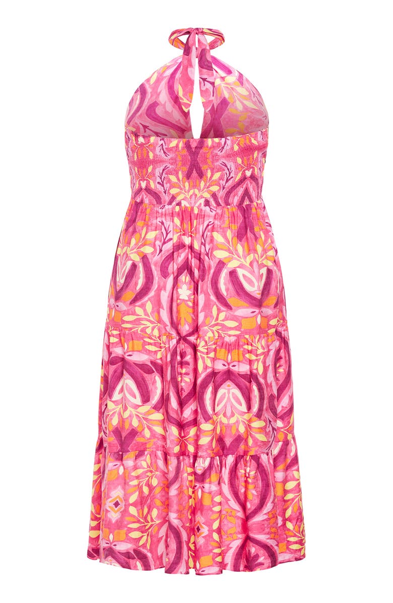 City Chic Dallas Halter Dress, Alternate, color, Summer Tile Pink