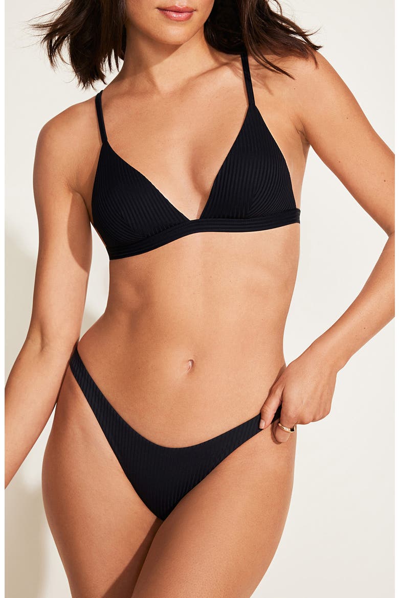California High Leg Bikini Bottoms, Alternate, color, BLACK