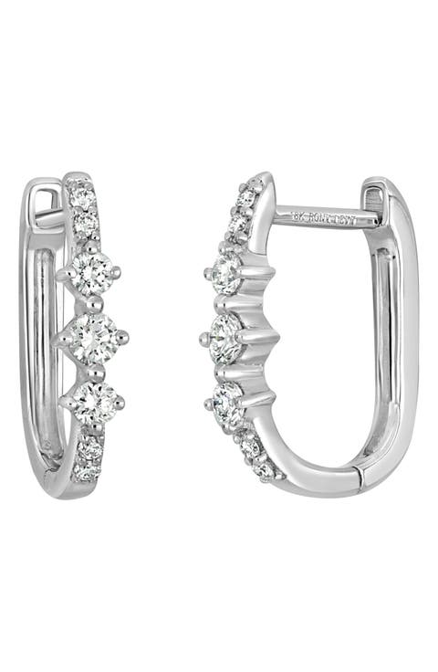 Mykonos Diamond Huggie Hoop Earrings