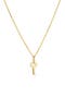 Gold Pendant Necklace - Key Charm Necklace