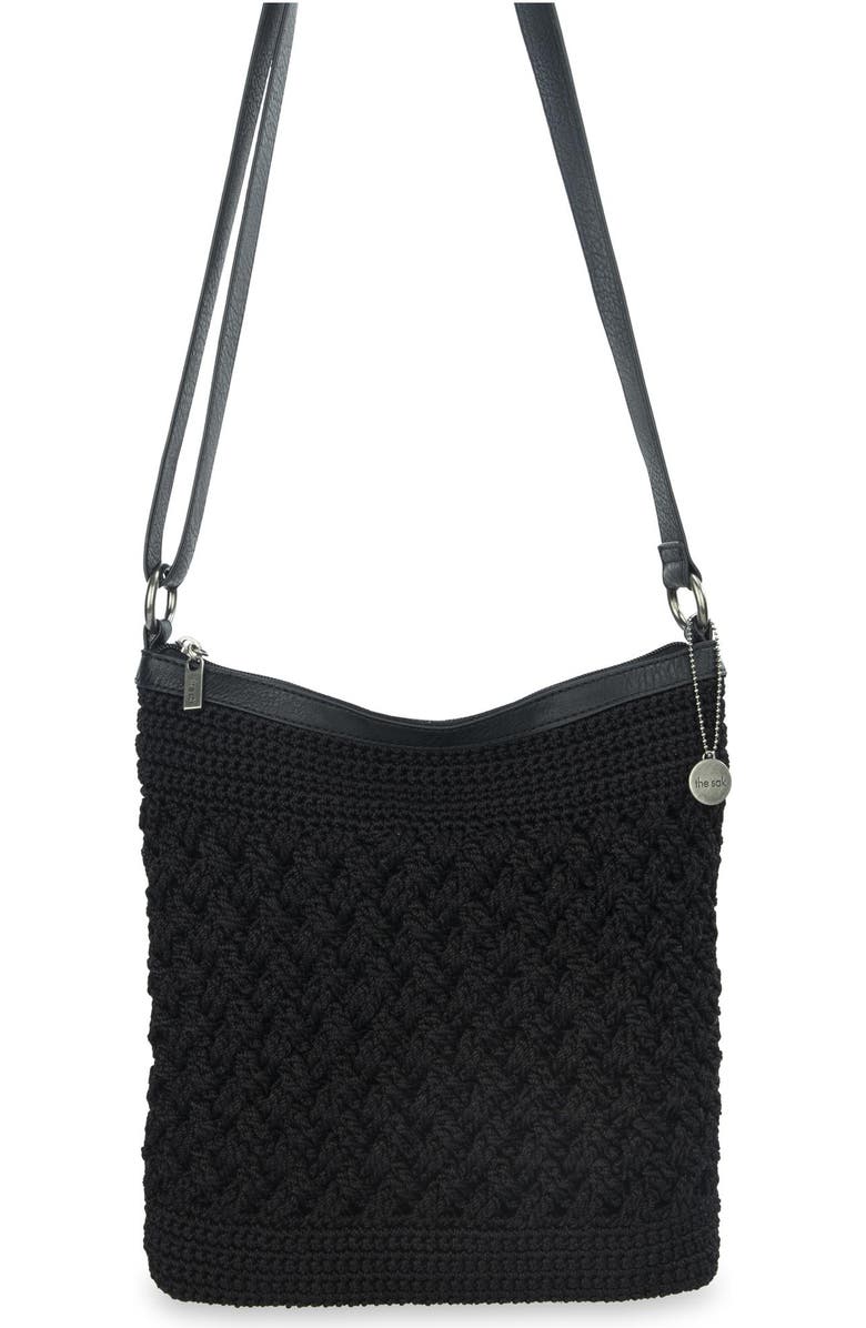 The Sak Lucia Crossbody Hand Crochet Bag, Alternate, color, Black Cozy