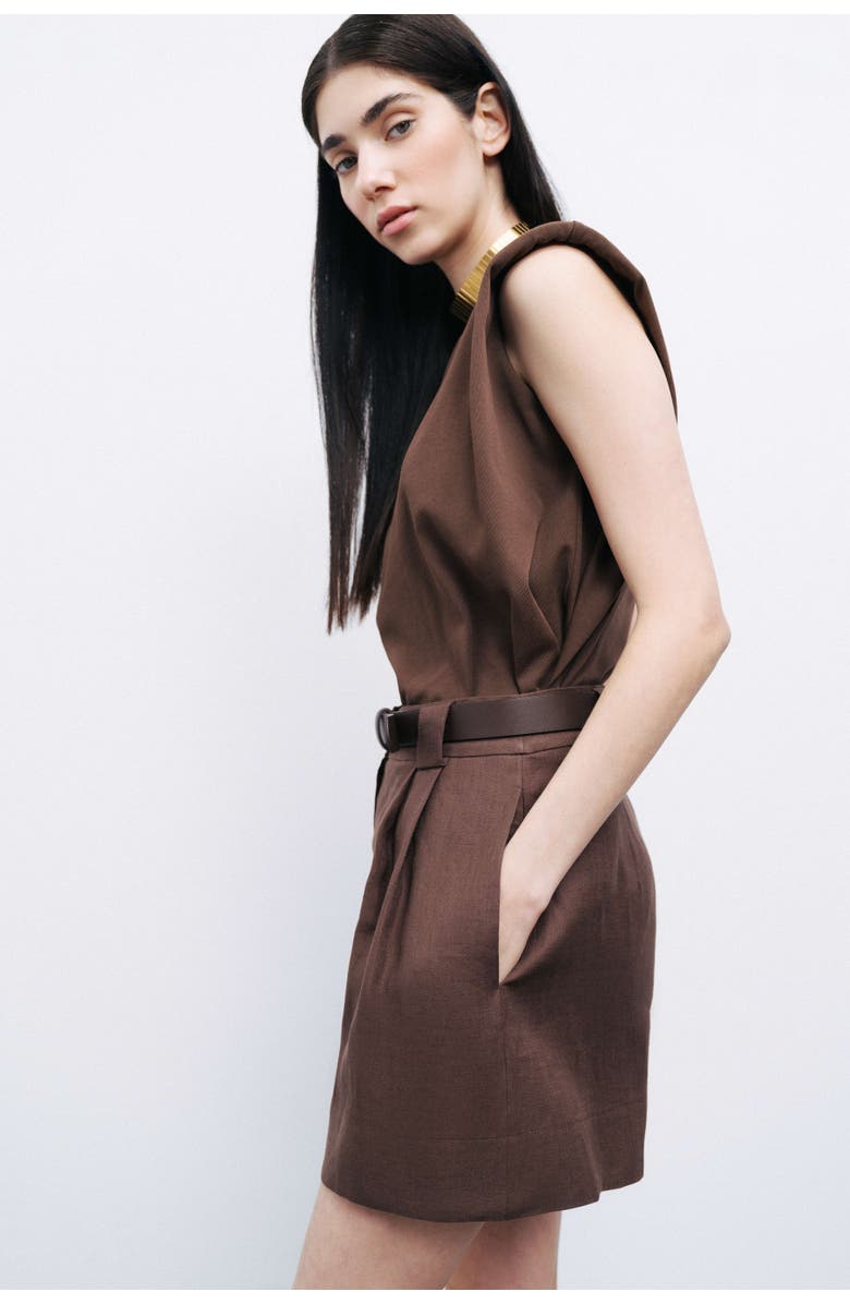 Nocturne Belted Linen Mini Shorts, Alternate, color, 