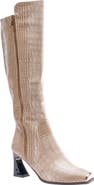 NINETY UNION London Croc Embossed Knee High Boot