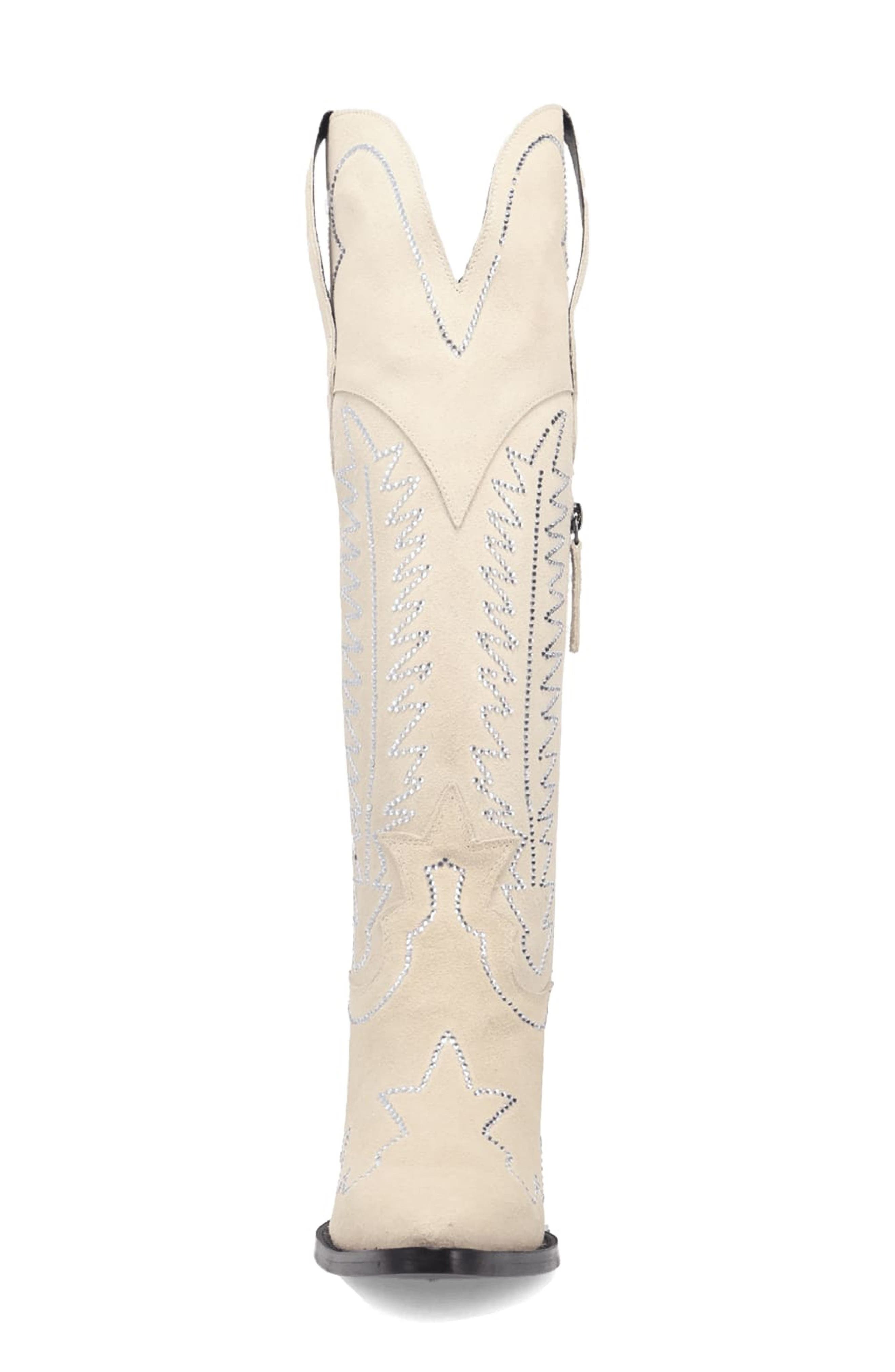 Double Take Over the Knee Western Boot, Alternate, color, WHITE