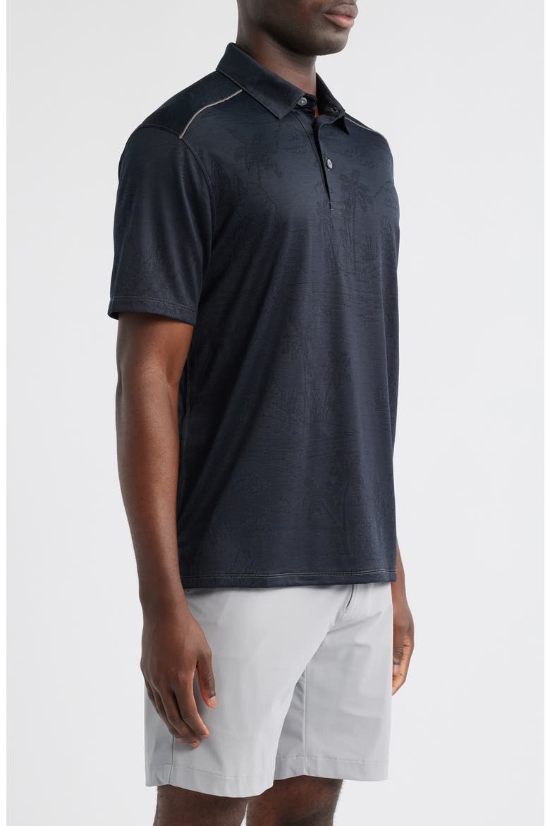 Palm Coast Isles IslandZone® Jacquard Performance Polo, Alternate, color, BLACK
