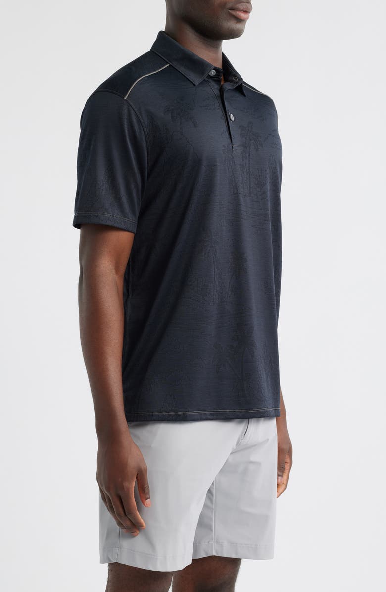 Tommy Bahama Palm Coast Isles IslandZone<sup>®</sup> Jacquard Performance Polo, Alternate, color, Black