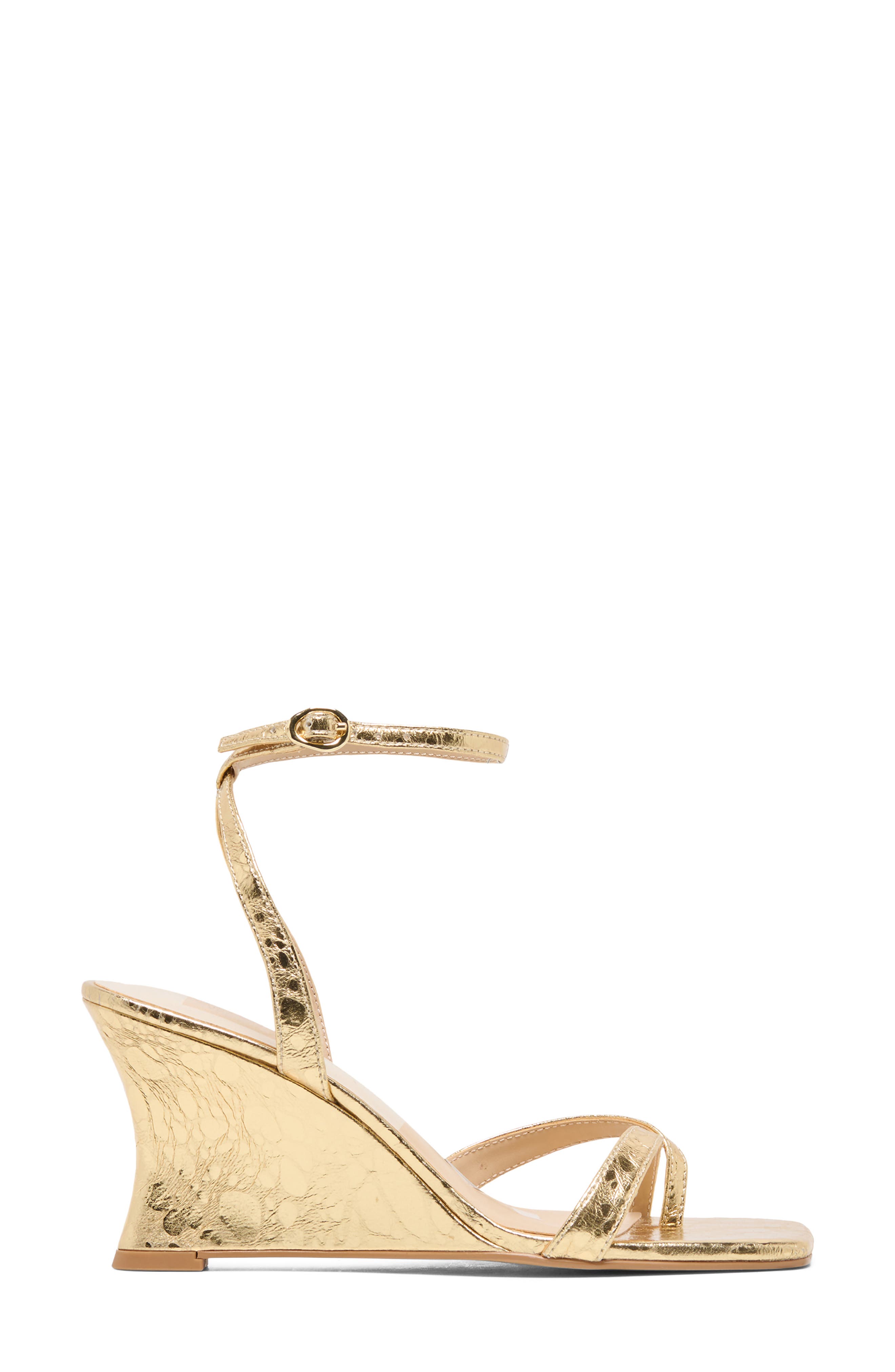 Solene Ankle Strap Wedge Sandal, Alternate, color, PLATINUM STELLA