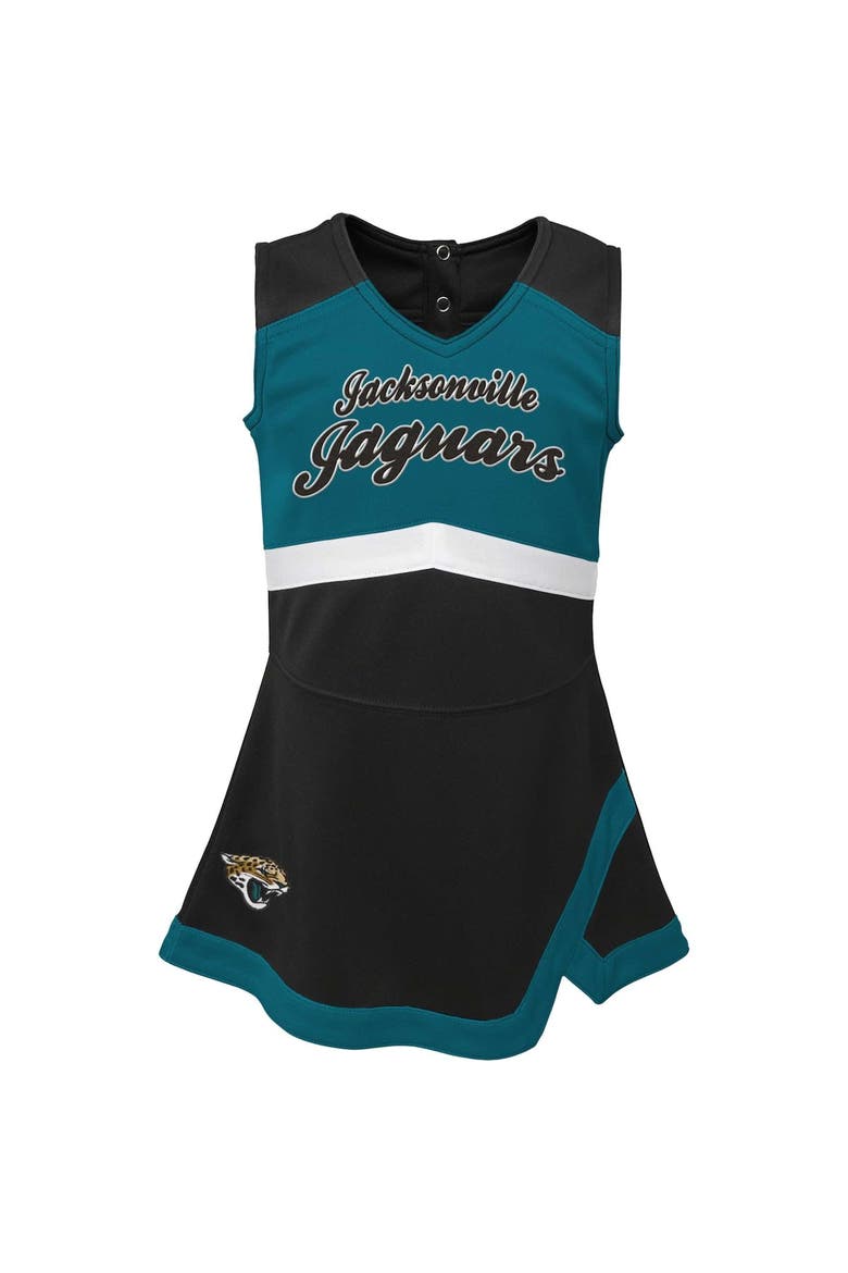 Girls Infant Black Jacksonville Jaguars Cheer Captain Jumper Dress, Alternate, color, Black