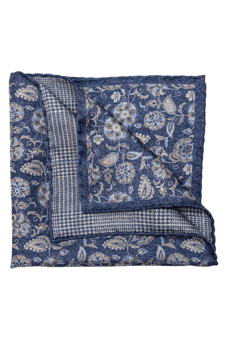 Enzo - Double Sided Silk Pocket Square for Men, Main, color, Blue