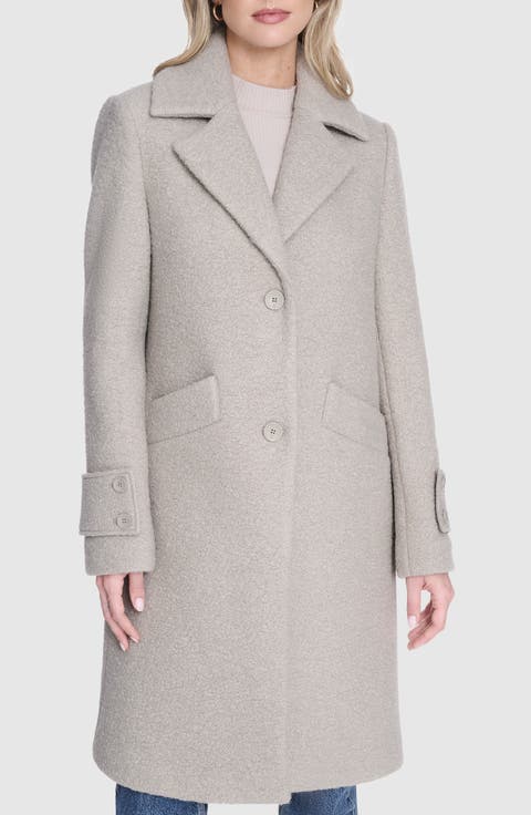 Regine Pressed Bouclé Wool Blend Coat