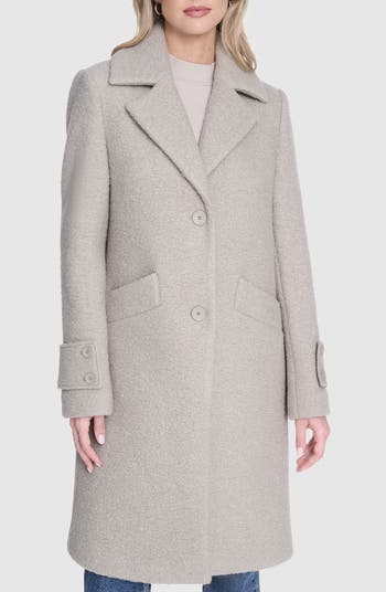 Andrew Marc Regine Pressed Bouclé Wool Blend Coat | Nordstromrack