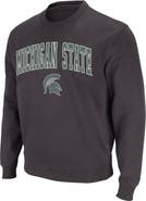 COLOSSEUM Men's Colosseum Charcoal Michigan State Spartans Arch & Logo Crew Neck Sweatshirt