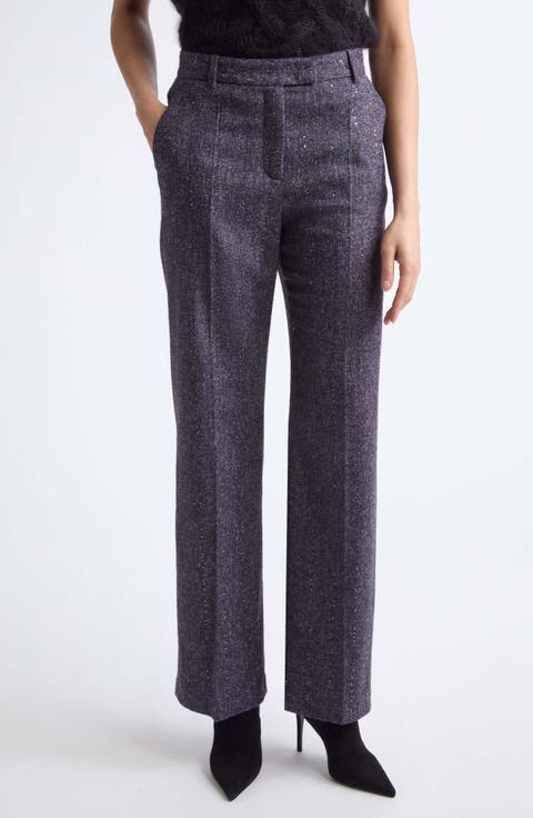 Sequin Alpaca & Wool Blend Pants