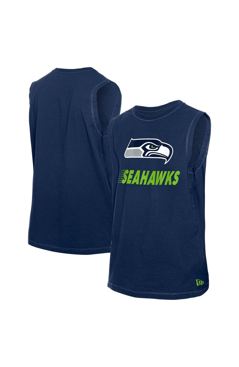 New Era Men's New Era College Navy Seattle Seahawks Leisure Collection Tank Top, Main, color, College Navy
