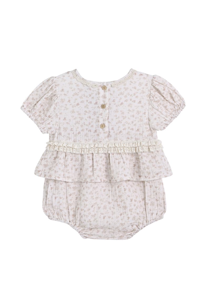 Floral Ruffle Romper, Alternate, color, Beige