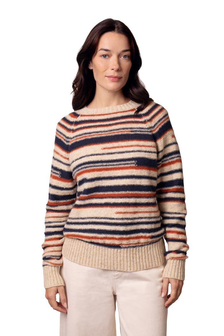 Donegal Broken Stripe Sweater, Main, color, Oatmeal Fleck Multi