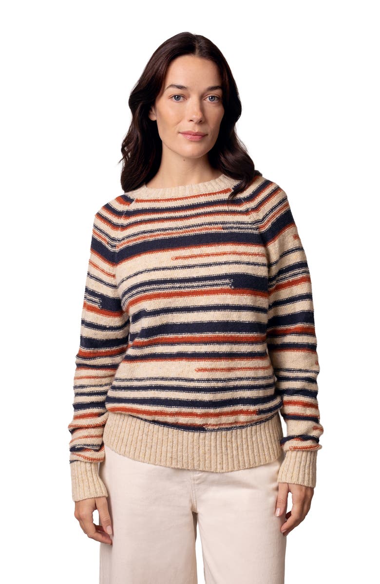 Celtic & Co. Donegal Broken Stripe Sweater, Main, color, Oatmeal Fleck Multi