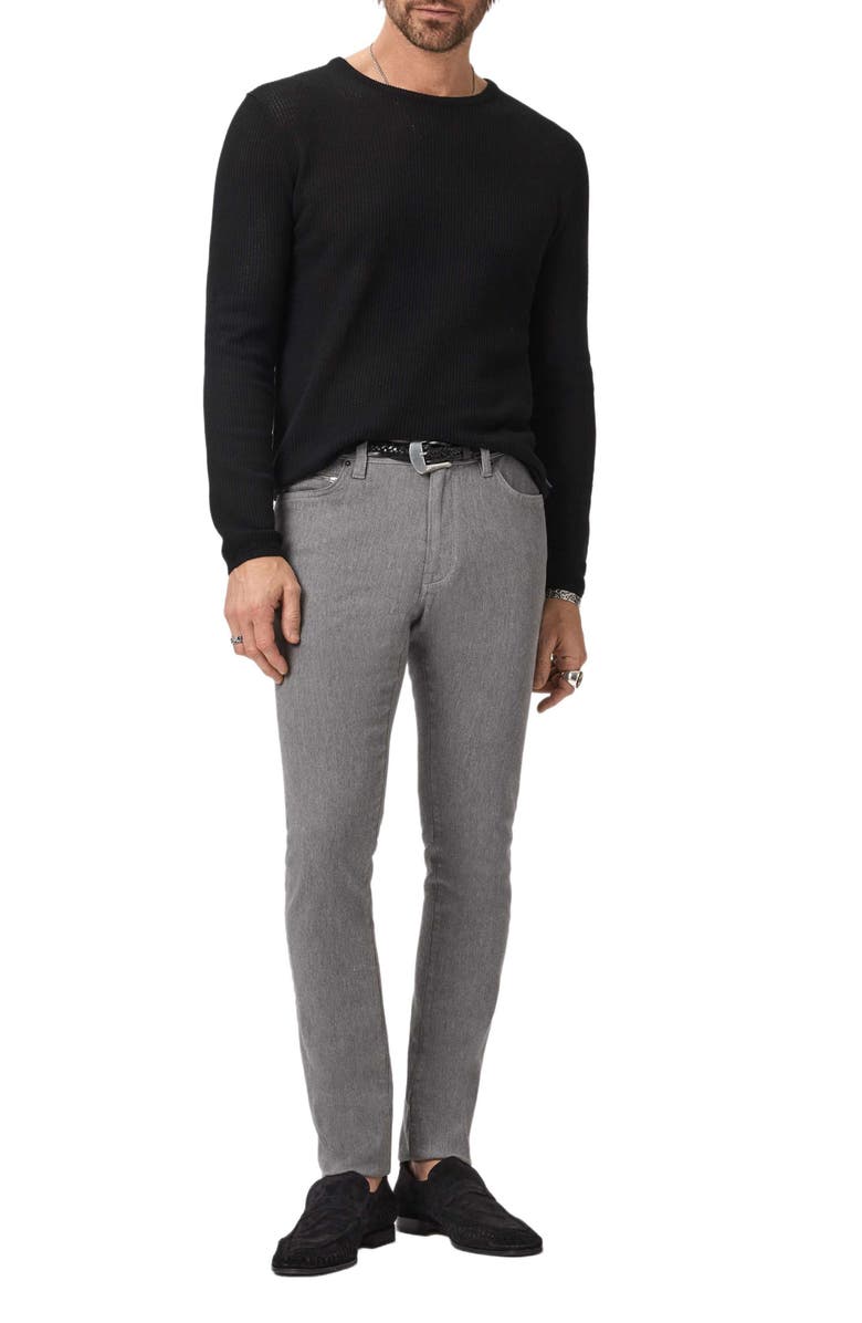 John Varvatos Montclair Mesh Stitch Organic Cotton Blend Sweater, Alternate, color, Black