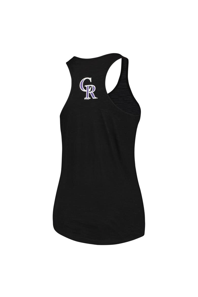 Women's Soft as a Grape Black Colorado Rockies Plus Size Swing for the Fences Racerback Tank Top, Alternate, color, Black