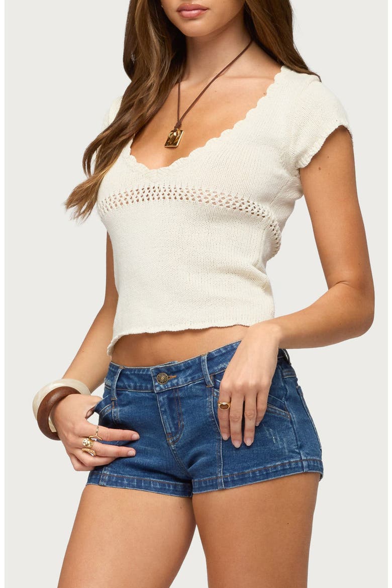 Caelyn Crop Sweater, Alternate, color, CREAM