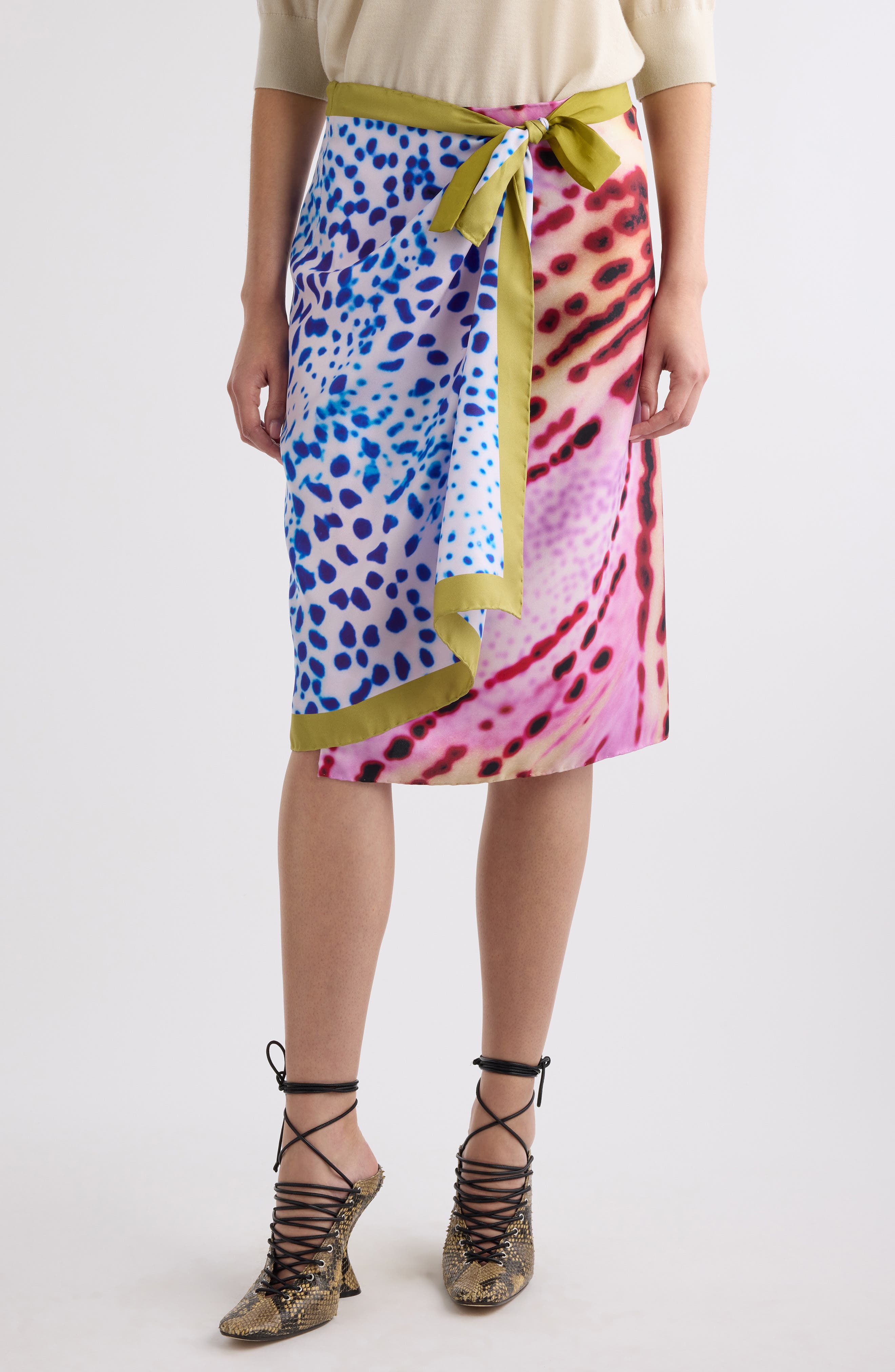 Mixed Print Scarf Silk Wrap Skirt (Women) | Nordstrom