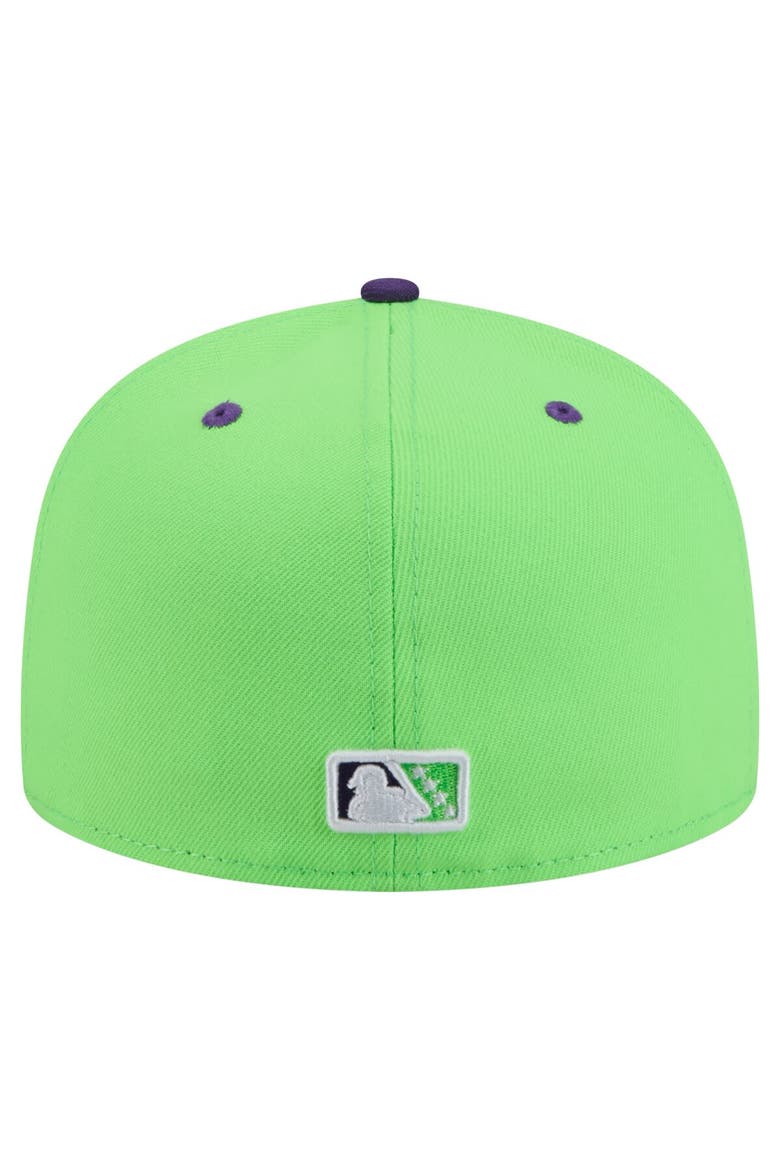 Men's New Era Neon Green Beloit Sky Carp Copa de la Diversión 59FIFTY Fitted Hat, Alternate, color, Neon Green