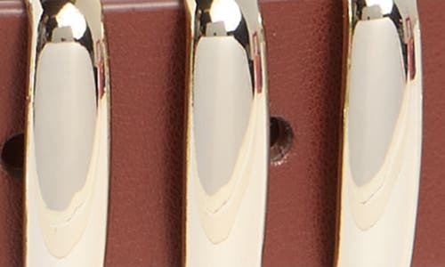 Cole Haan Beveled Buckle Belt In Brown