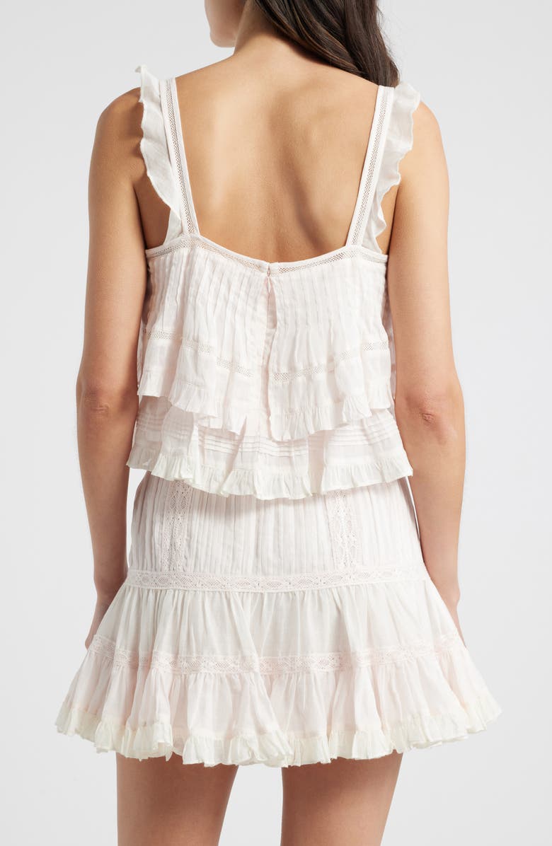 LoveShackFancy Novalee Ruffle Cotton Dobby Top, Alternate, color, 