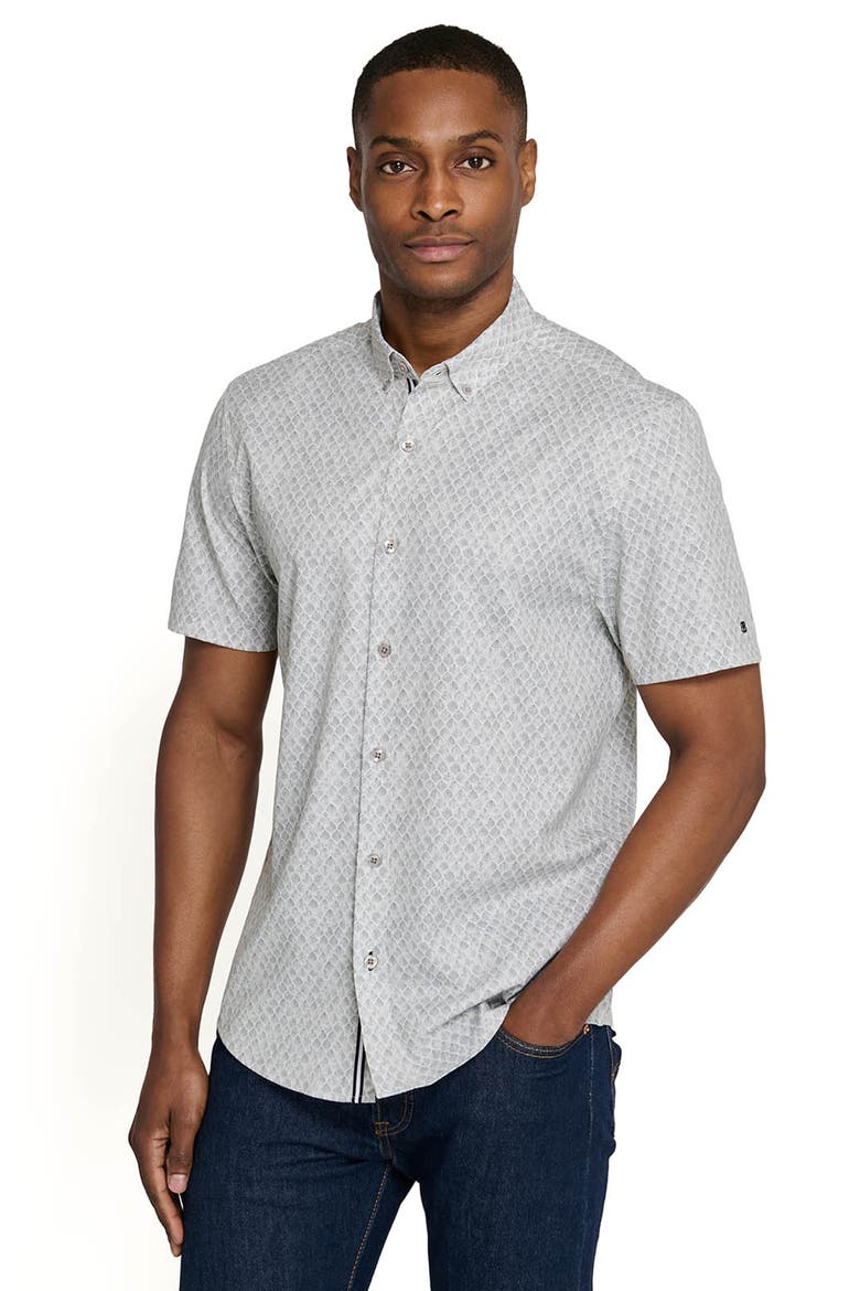 Prospect Shell Short Sleeve Button Down Performance Shirt, Alternate, color, SAGE
