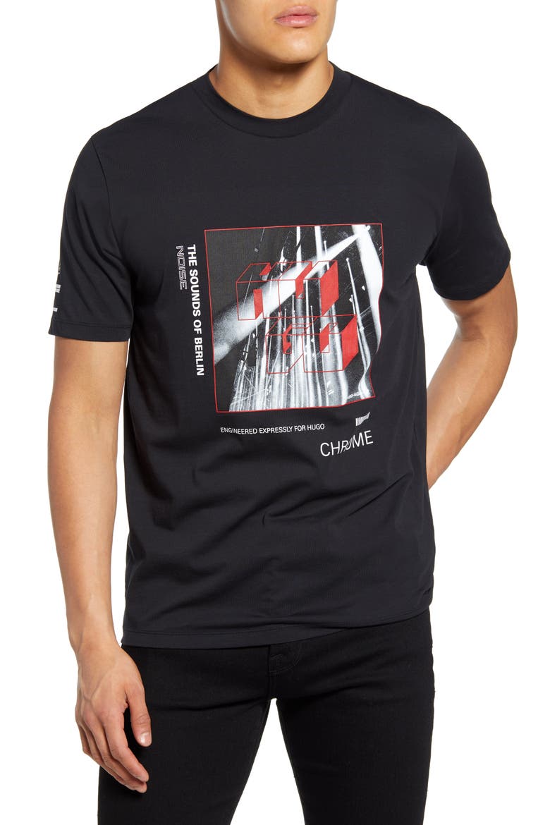 Dweet Graphic Tee, Main, color, BLACK
