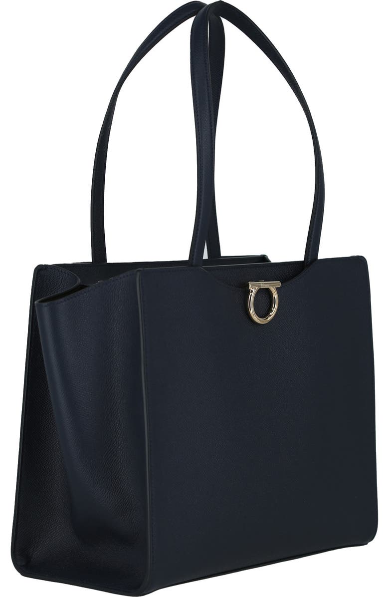 FERRAGAMO Gemini Pebbled Leather Tote, Alternate, color,