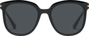 QUAY Rent Free 55mm Polarized Round Sunglasses