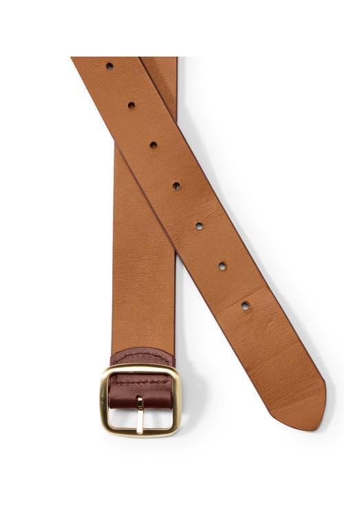 Lands' End Reversible Denim Belt In Brown/cognac