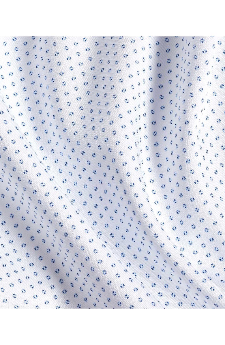 David Donahue Regular Fit Neat Cotton Dress Shirt, Alternate, color, White/ Navy