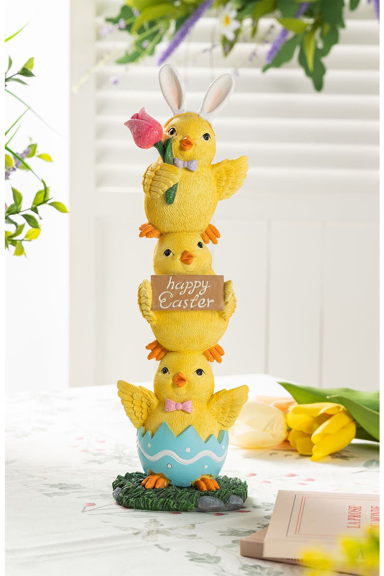 Easter Resin Stackable Chickens Table Decor, Alternate, color, Yellow