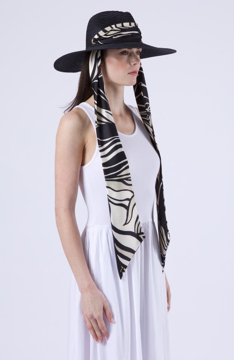 Eugenia Kim Cassidy UPF 25+ Packable Straw Fedora, Alternate, color, Black