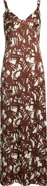 rag & bone Aubrey Print Sleeveless Satin Maxi Dress