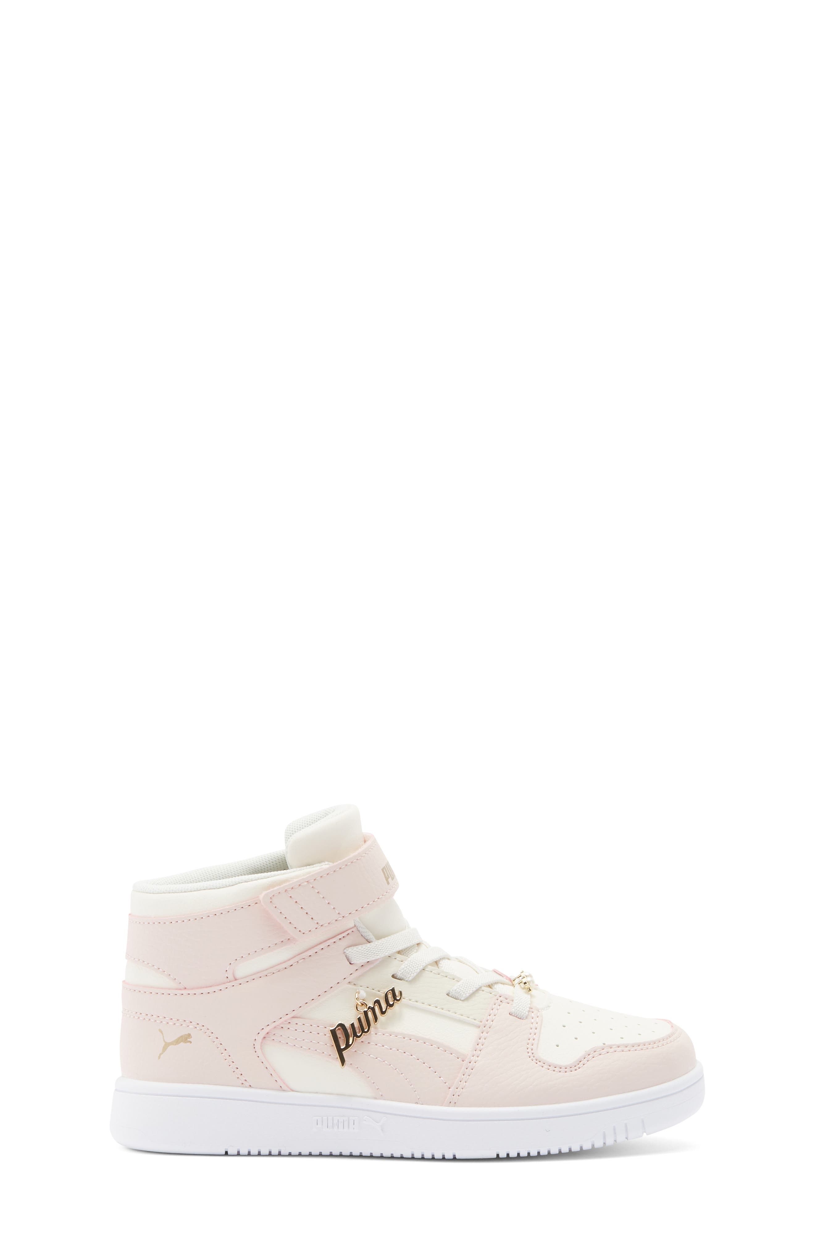 PUMA Kids' Rebound Layup High Top Sneaker, Alternate, color, Frosted Ivory/ Island Pink