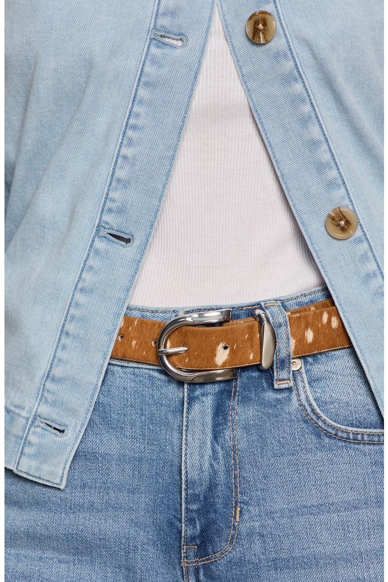 Puff Shoulder Denim Jacket, Alternate, color, WHISPER