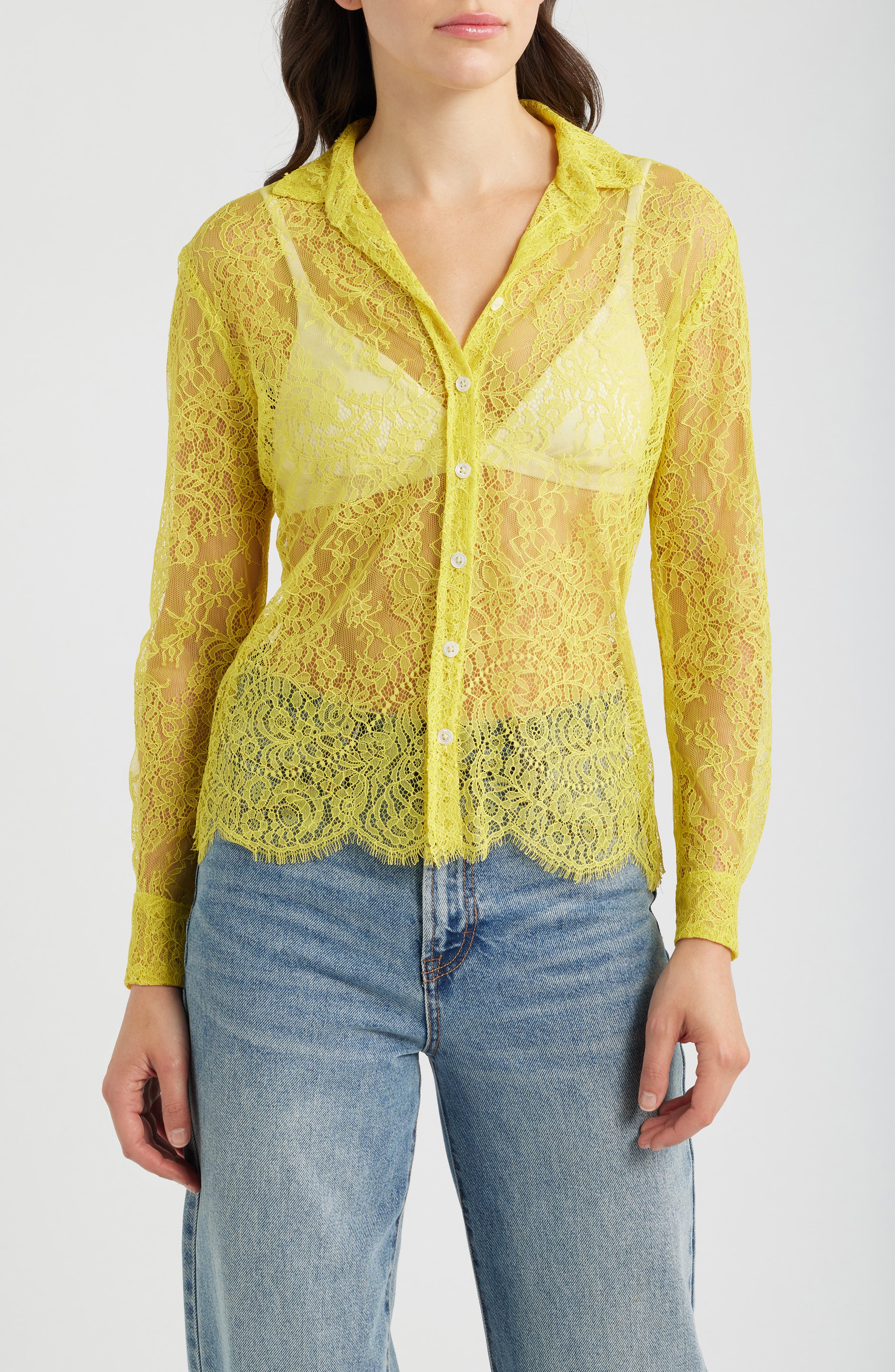 selected YELLOW RASCHEL LACE