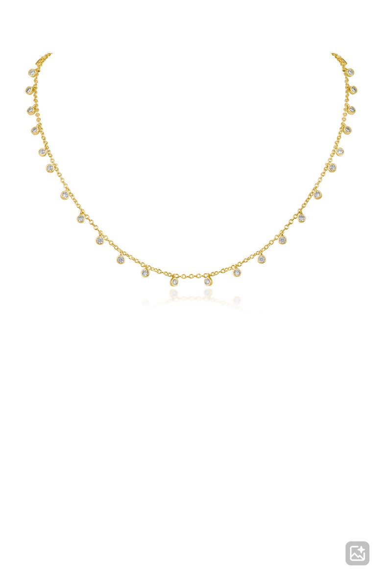 Bezel Cubic Zirconia Shaker Necklace, Main, color, GOLD PLATED