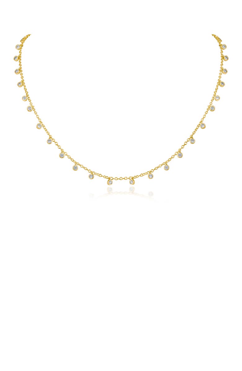 CZ by Kenneth Jay Lane Bezel Cubic Zirconia Shaker Necklace, Main, color, 