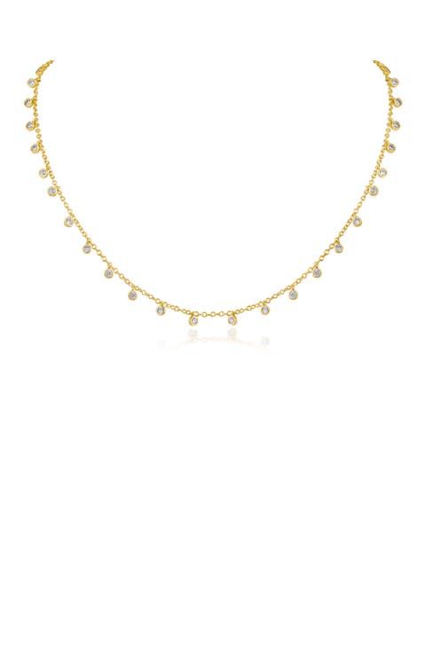 Bezel Cubic Zirconia Shaker Necklace